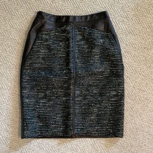 NWT J. Mendel leather and tweed skirt size 6
